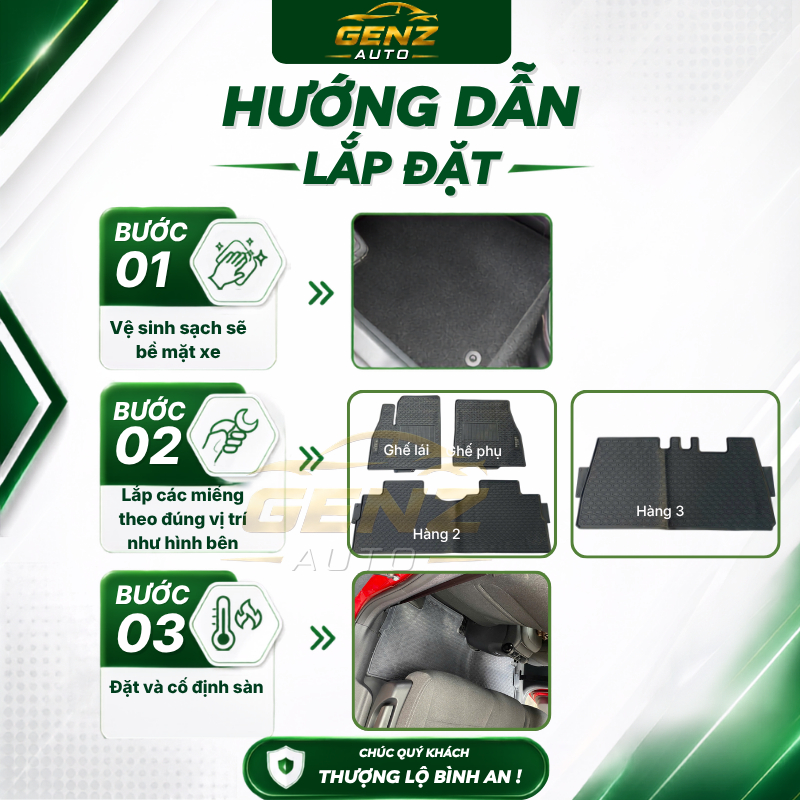 Thảm lót sàn cao su xe Chevrolet Spark đời 2011->2023 hàng chuẩn theo xe chịu lực tốt, chống trơn trươt, không mùi