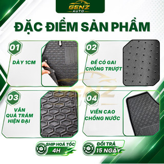 THẢM LÓT SÀN CAO SU xe Mazda BT50 2015 -> 2025 - Cao su đúc không mùi, mẫu quả trám NISSIN dễ dàng vệ sinh