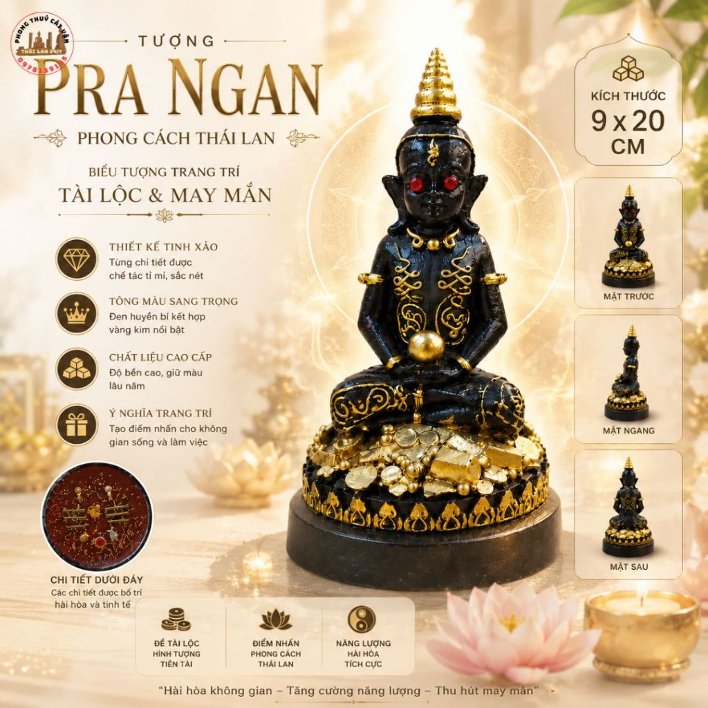 Tượng Trang Trí Bàn Làm Việc Cao 20cm Decor Góc Phòng Phong Cách Thái Lan
