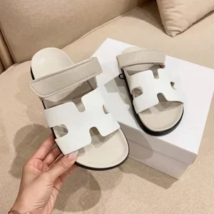 Dép h nữ da sần quai dán cực xinh, dép lê nữ đế bằng cao 2cm hàng fullbox
