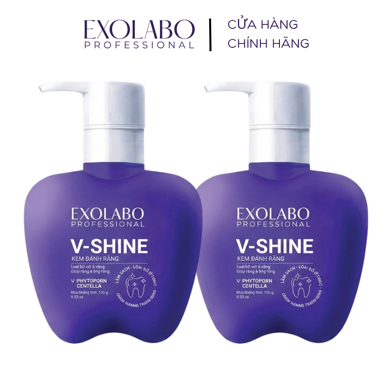 [ EXOLABO ] COMBO 2 Kem Đánh Răng V-SHINE, GIÚP RĂNG TRẮNG SÁNG – LÀM SẠCH MẢNG BÁM