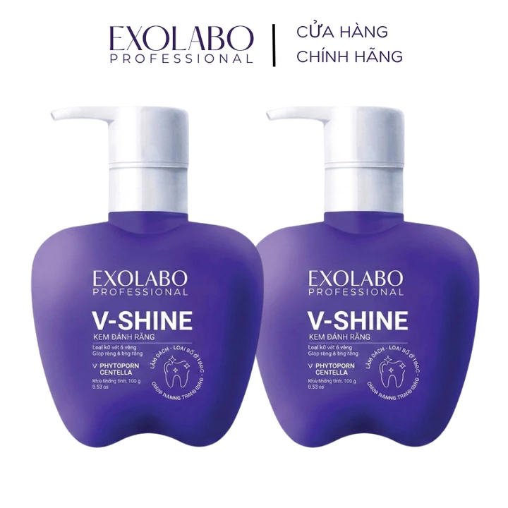 [ EXOLABO ] COMBO 2 Kem Đánh Răng V-SHINE, GIÚP RĂNG TRẮNG SÁNG – LÀM SẠCH MẢNG BÁM