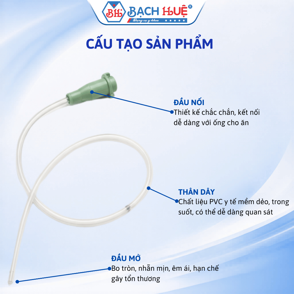 Dây Cho Ăn Kendal Số 6 Có Nắp Mềm Dẻo - Ống Thông Nuôi Ăn Y Tế Mềm Dẻo An Toàn Cho Bệnh Nhân