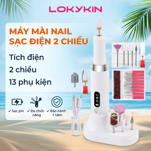 Máy mài móng tích điện 2 chiều LOKYKIN phiên bản cao cấp 2025 - Tặng kèm đủ phụ kiện dùng cho SPA hoặc tại nhà