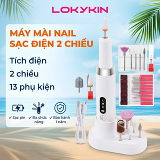 Máy mài móng tích điện 2 chiều LOKYKIN phiên bản cao cấp 2025 - Tặng kèm đủ phụ kiện dùng cho SPA hoặc tại nhà
