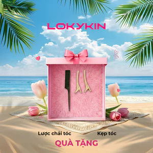 Quà tặng kèm combo lược và kẹp khi mua Máy uốn tóc làm xoăn tự động LOKYKIN