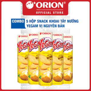 COMBO 5 Hộp Bánh Snack Khoai Tây Nướng Yegam vị Nguyên Bản (64G/Hộp)