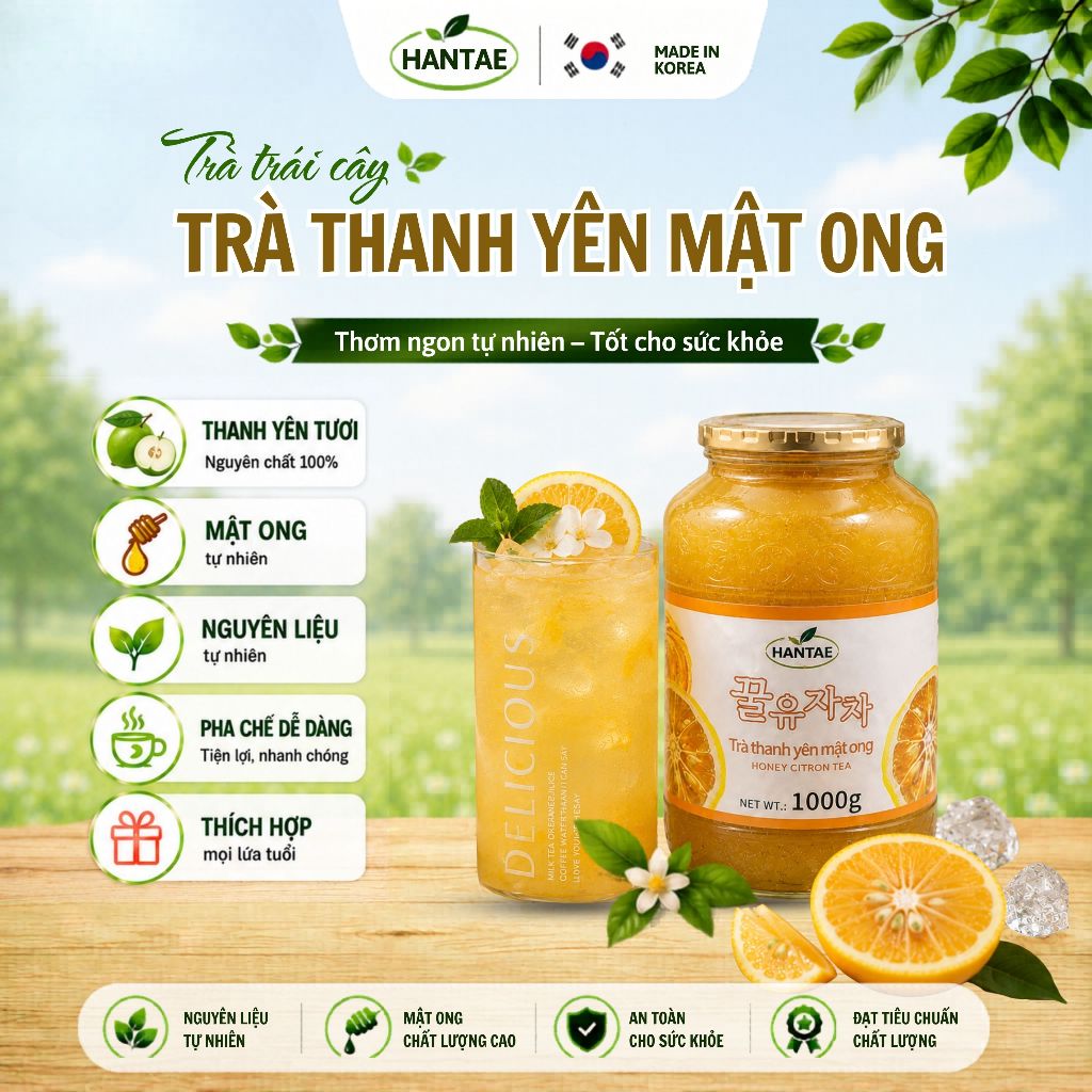 Trà Thanh Yên Mật Ong Hantae ( 1kg x 12 lọ/ thùng)