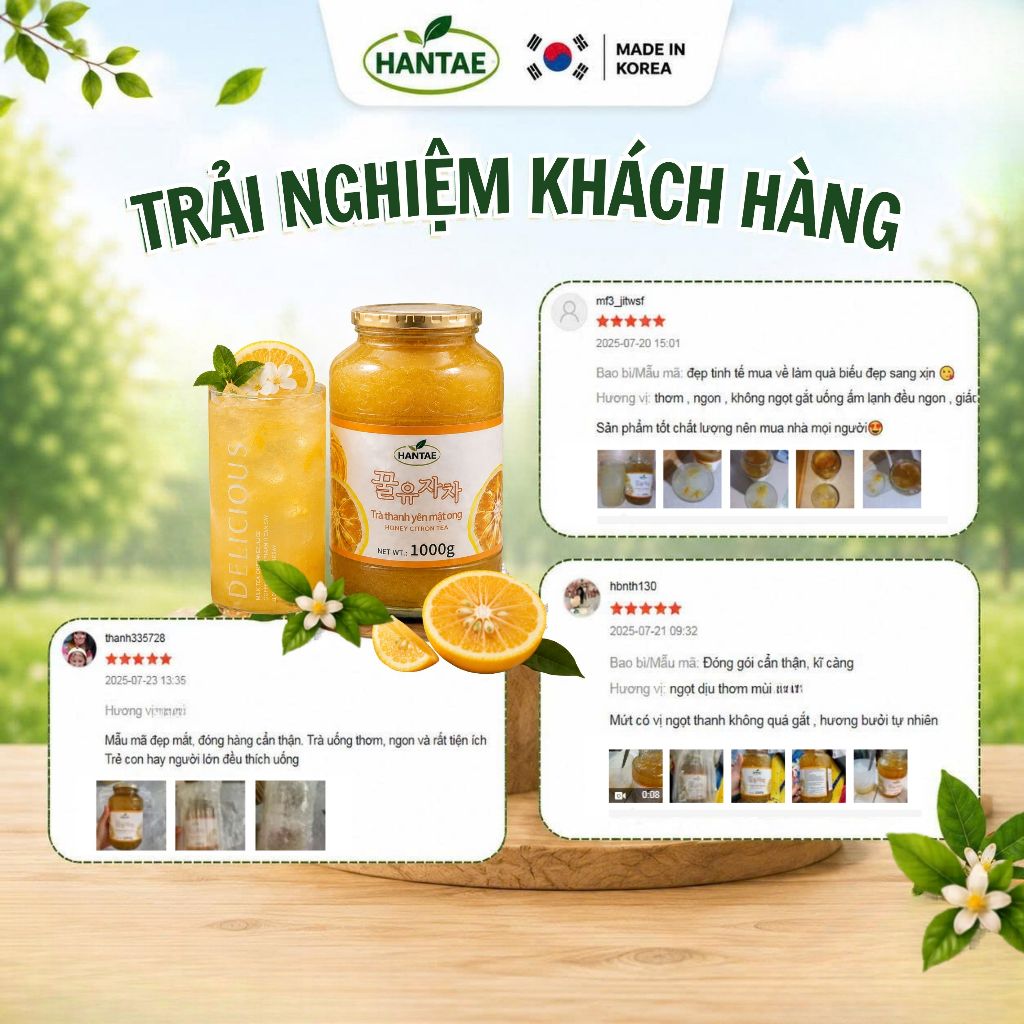 Trà Thanh Yên Mật Ong Hantae ( 1kg x 12 lọ/ thùng)