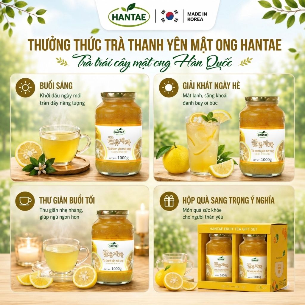 Trà Thanh Yên Mật Ong Hantae ( 1kg x 12 lọ/ thùng)
