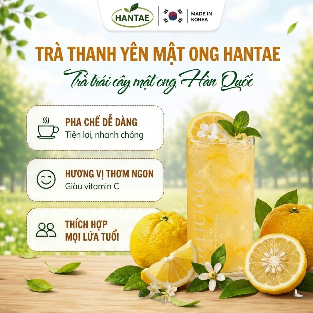 Combo 2 Hũ Trà Thanh Yên Mật Ong Hàn Quốc HANTAE
