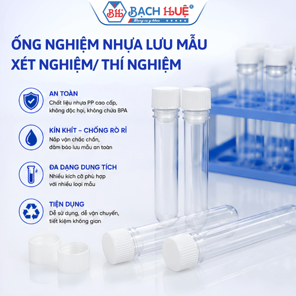 Bịch 500 Cái Ống Nghiệm Trắng Có Nắp Đậy 5ml – Ống Nghiệm Nhựa PP Lưu Mẫu Phòng Thí Nghiệm Cao Cấp