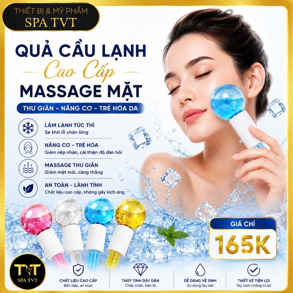 Quả Cầu Lạnh Cao Cấp Massage Mặt, Hỗ Trợ Săn Chắc Da, Làm Dịu Da, Thư Giãn Spa Tại Nhà