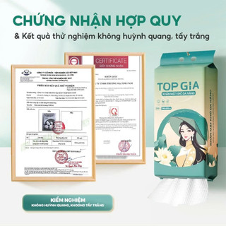Combo 2 Khăn mặt khô Top Gia treo tường Sắc Việt, dùng 1 lần mềm mịn, an toàn cho mọi làn da tặng 1 băng vệ sinh ban đêm