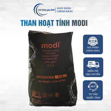 Than hoạt tính Modi chính hãng, than lọc nước khử mùi, khử clo cho lọc tổng (Bao 25kg)