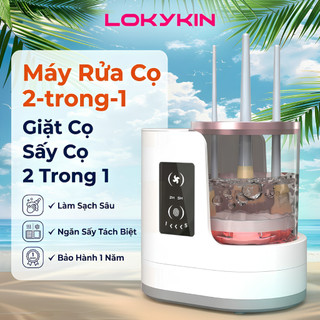 Dụng cụ vệ sinh, sấy khô cọ trang điểm Lokykin bản Pro 2025, máy làm sạch, sấy khô dụng cụ make up bàn chải trang điểm.