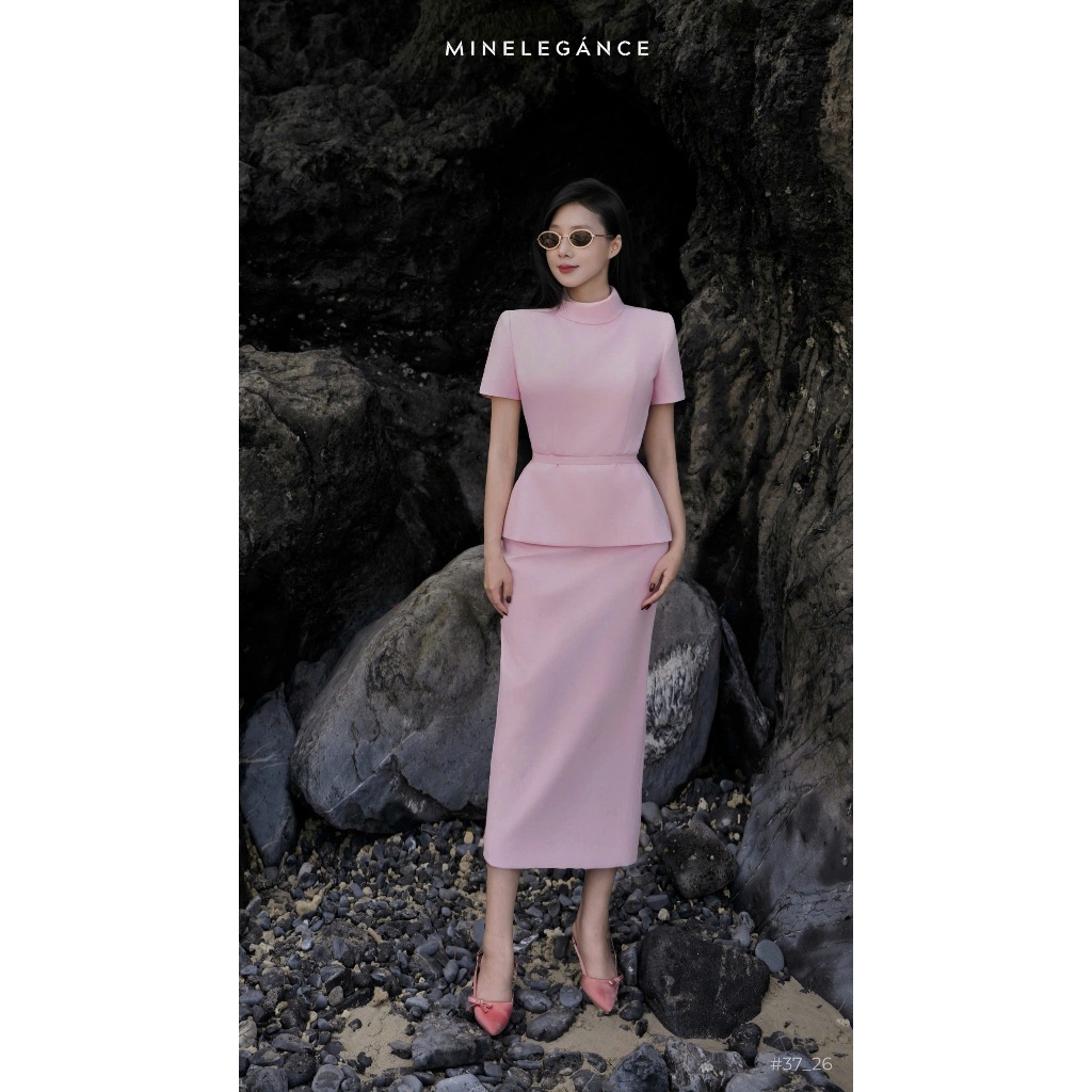 MINELEGÁNCE | SET VEST ÁO & CHÂN VÁY BÚT CHÌ THANH LỊCH, SANG TRỌNG - MIN37