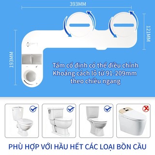 Angelmore Bidet gắn bồn cầu Không Cần Điện Vòi Phun Kép, Tự Làm Sạch, Điều Chỉnh Lưu Lượng, Tặng Van Chữ T Dễ Lắp Đặt 13