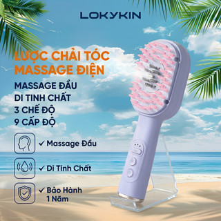 Lược điện massage đầu chải tóc Lokykin kèm chức năng phun sương thẩm thấu tinh chất dưỡng tóc