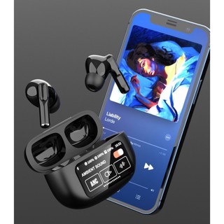 Tai nghe Bluetooth TWS PHANTOM T6 V5.4, pin 5H, chống ồn ANC + ENC, màn hình LCD điều khiển (Đen) - Phụ Kiện Nhất Tín
