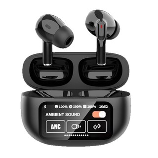 Tai nghe Bluetooth TWS PHANTOM T6 V5.4, pin 5H, chống ồn ANC + ENC, màn hình LCD điều khiển (Đen) - Phụ Kiện Nhất Tín