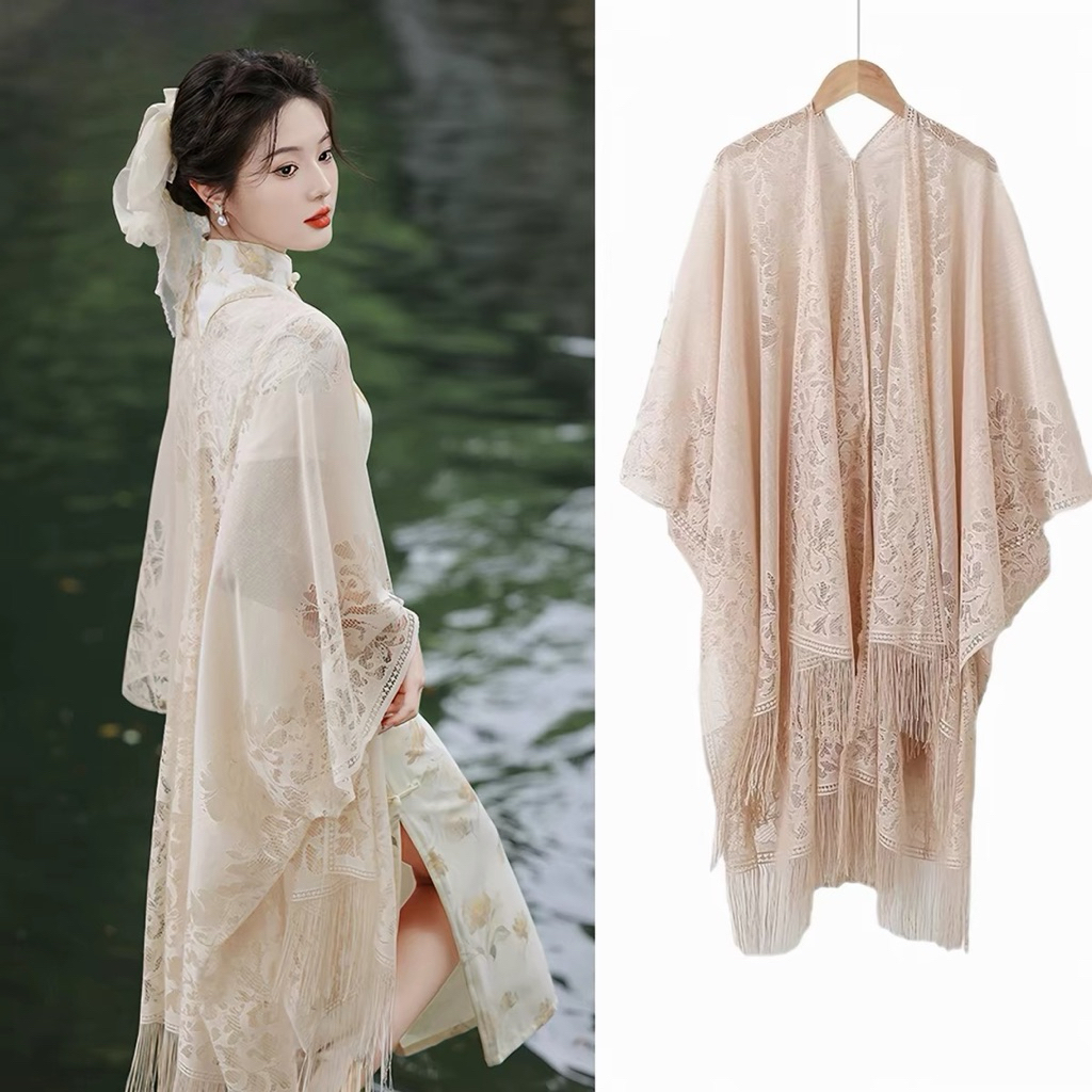 Khăn Choàng /Áo choàng Đi Biển Mùa Hè / Linh /Áo Khoác Cardigan Sườn Xám /Quà Tặng Ngày Lễ Thời Trang Nữ Hè 2026