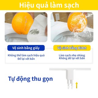Angelmore Bidet gắn bồn cầu Vòi Xịt rửa Vệ Sinh Không Cần Điện, Tích Hợp 2 Chế Độ Xịt Hậu Môn & Phụ Nữ 8809