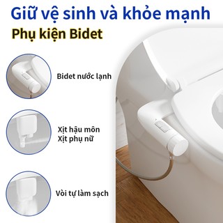 Angelmore Bidet gắn bồn cầu Vòi Xịt rửa Vệ Sinh Không Cần Điện, Tích Hợp 2 Chế Độ Xịt Hậu Môn & Phụ Nữ 8809
