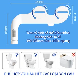 Angelmore Bidet gắn bồn cầu Vòi Xịt rửa Vệ Sinh Không Cần Điện, Tích Hợp 2 Chế Độ Xịt Hậu Môn & Phụ Nữ 8809