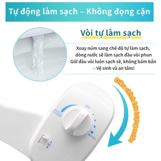 Angelmore Bidet Vòi xịt rửa vệ sinh – Không Cần Điện, Vòi Phun Đơn Nước Lạnh, Có Thể Điều Chỉnh Áp Lực Nước,800