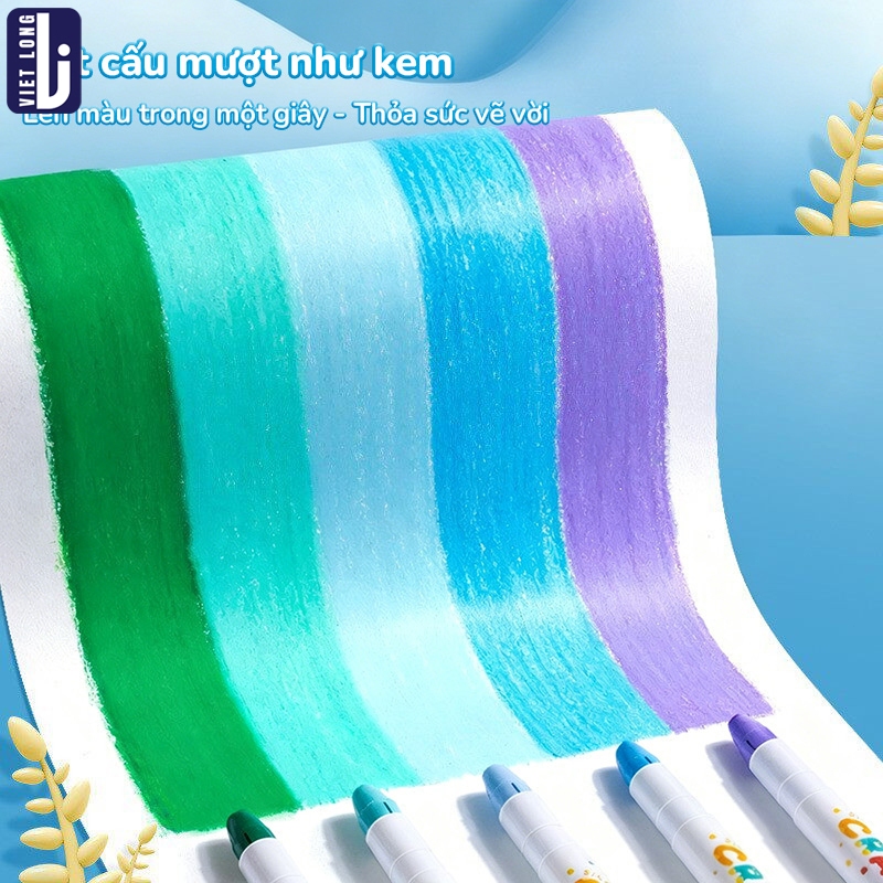 Màu Sáp Dầu An Toàn Cho Bé Vẽ Bút Xoay Không Dính Bẩn Tay Màu Đậm Đều Dụng Cụ Mỹ Thuật Sáng Tạo 36/48 Màu