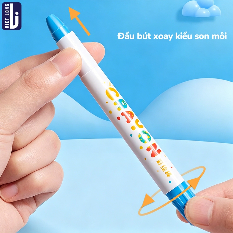Màu Sáp Dầu An Toàn Cho Bé Vẽ Bút Xoay Không Dính Bẩn Tay Màu Đậm Đều Dụng Cụ Mỹ Thuật Sáng Tạo 36/48 Màu