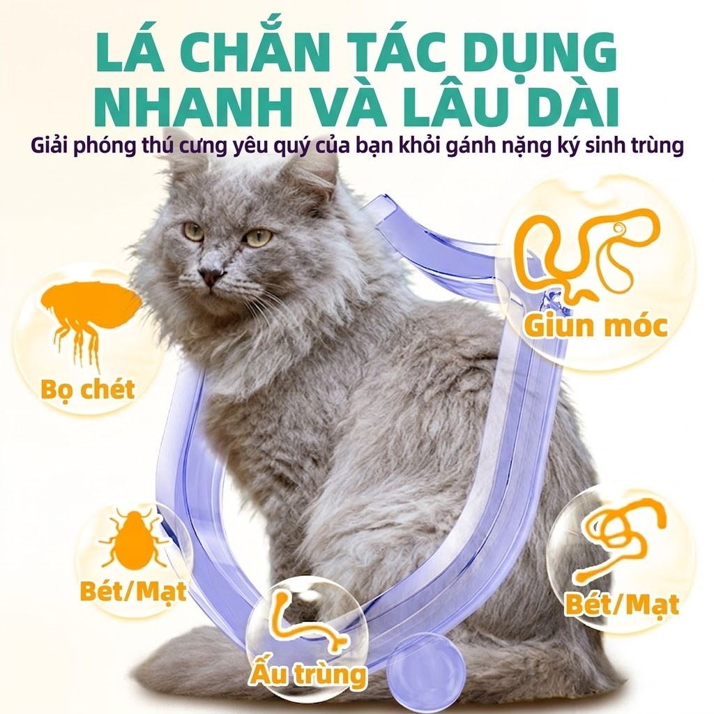 Hegen Pet Dung Dịch Nhỏ Gáy Bảo Vệ Cả Tháng Ngăn Ve Bọ Chét Hỗ Trợ Xua Rận Rận Tai Giảm Ngứa Cho Cún Mèo