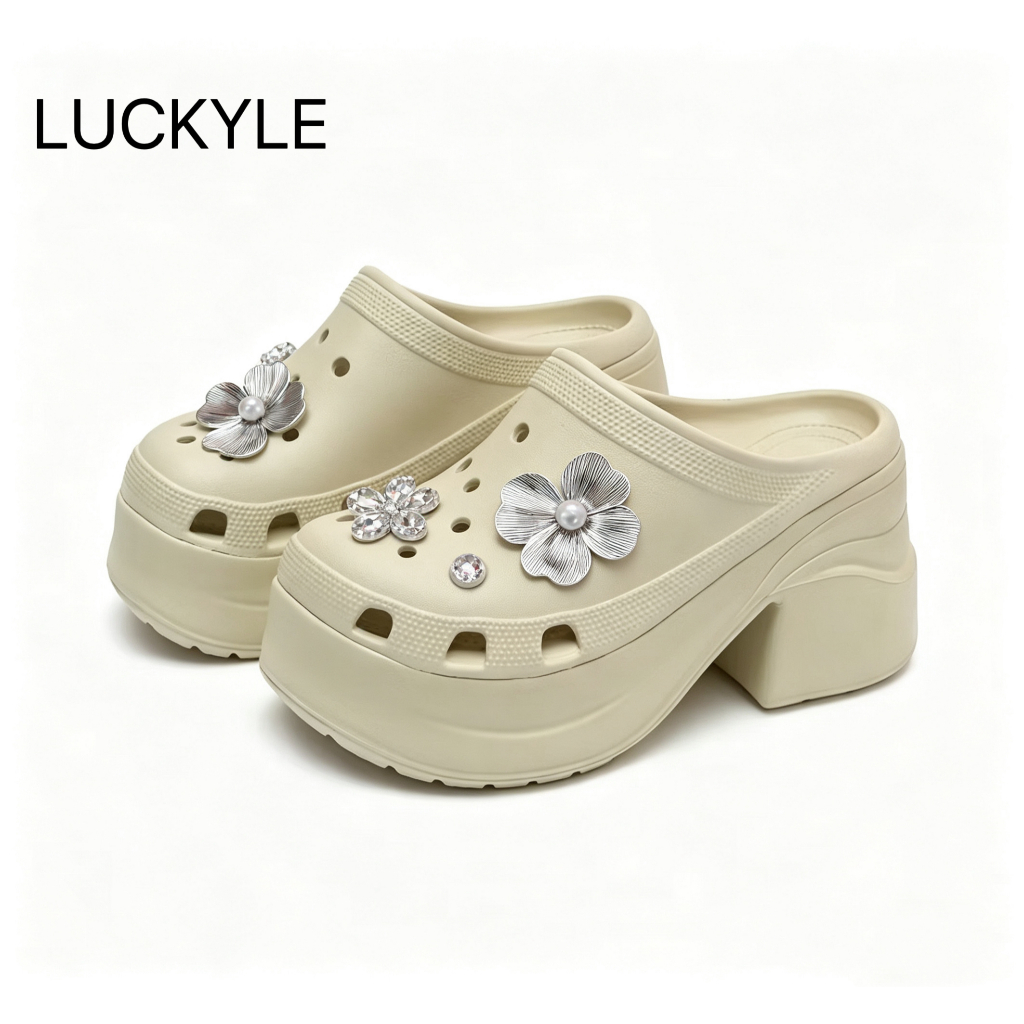[Tặng charm] Dép sục để cao 9cm đúc nguyên khối Chất liệu EVA siêu nhẹ LUCKYLE