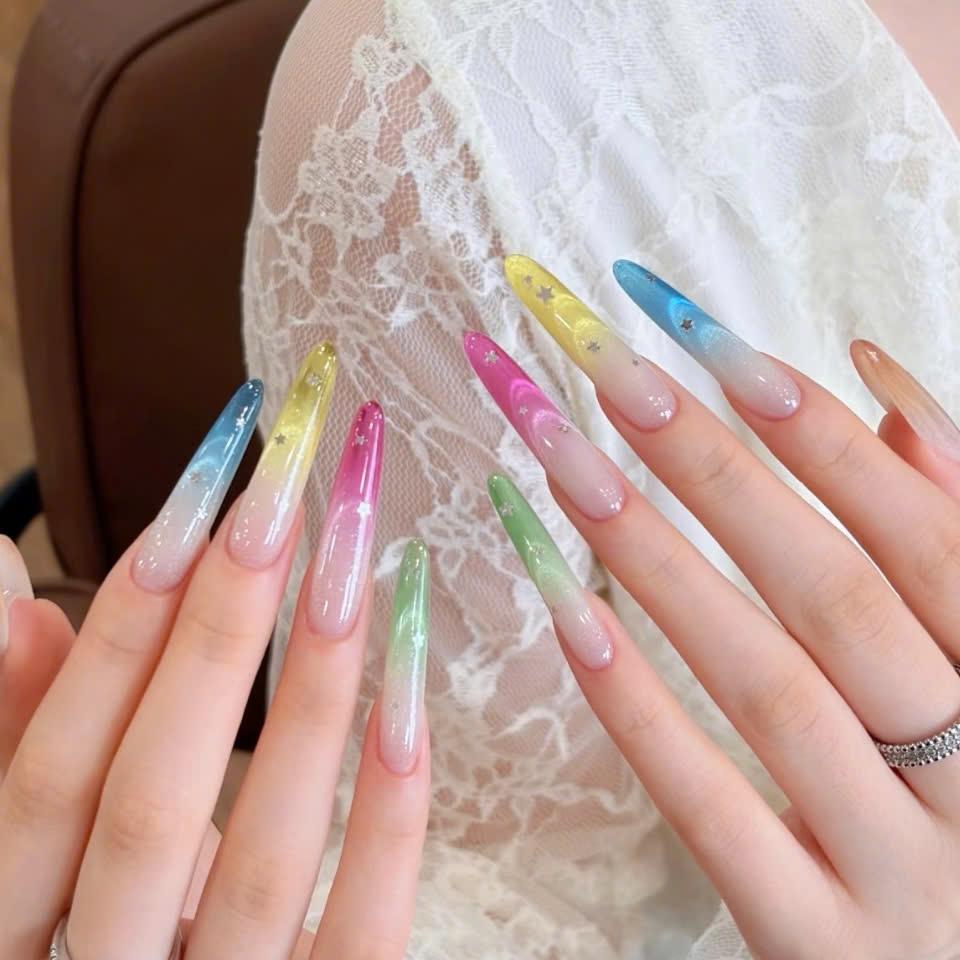 Sơn gel ROUNI 8 màu thạch trong suốt cao cấp, hiệu ứng chuyển màu gradient độ trong cao
