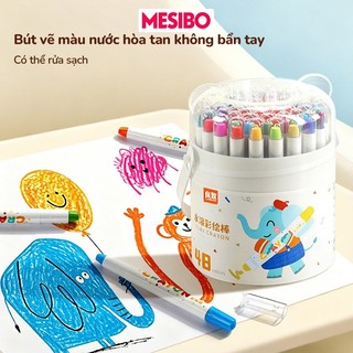 Màu Sáp Dầu Thiết Kế Cho Bé Sáng Tạo, Bộ 12/24 Màu Sáp Lụa Mịn, Bút Vẽ Mỹ Thuật Không Dính Tay, An Toàn