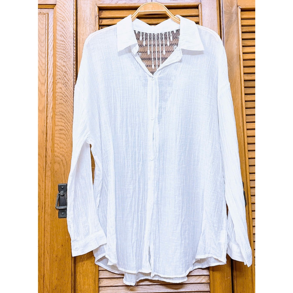 Áo sơ mi mỏng màu trắng khoác ngoài của nữ - 2 Hand (Size XL)