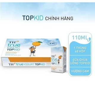 Thùng 48 hộp 110ML sữa chua uống tiệt trùng TH true YOGURT TOPKID hương cam tự nhiên(110 ml x 48)