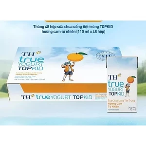 Thùng 48 hộp 110ML sữa chua uống tiệt trùng TH true YOGURT TOPKID hương cam tự nhiên(110 ml x 48)