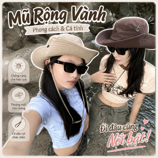 Mũ Bucket Nam Nữ HAZIN Có Dây Rút, Mũ Tai Bèo Chống Nắng Đi Biển Du Lịch Unisex Thoáng Mát