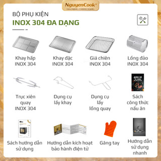 [QUÀ TẶNG KHÔNG BÁN] BỘ PHỤ KIỆN INOX DÀNH CHO NỒI CHIÊN HƠI NƯỚC OLIVO