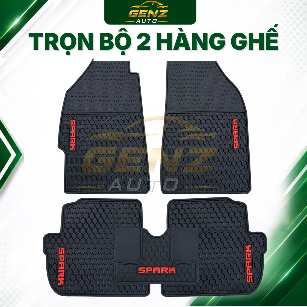 Thảm lót sàn cao su xe Chevrolet Spark đời 2011->2023 hàng chuẩn theo xe chịu lực tốt, chống trơn trươt, không mùi