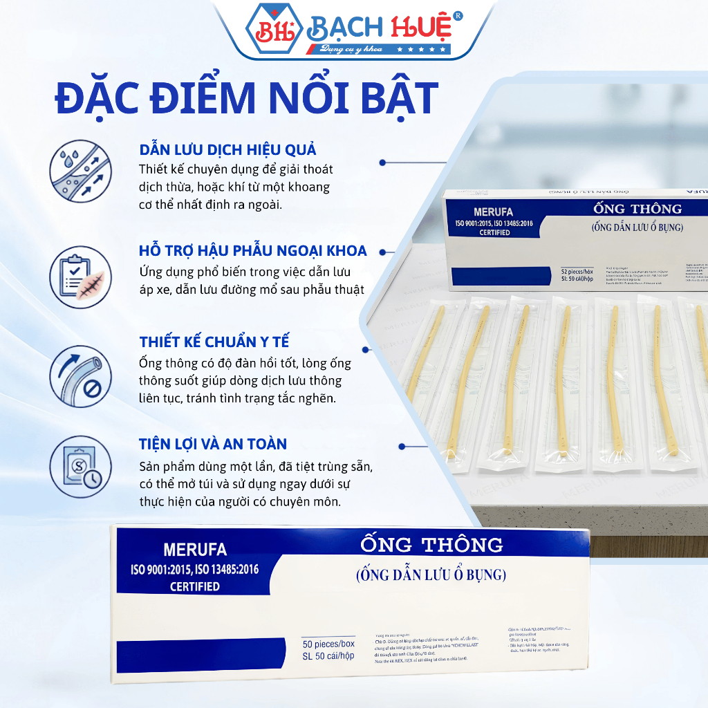 Ống Dẫn Lưu Ổ Bụng Số 28 Chất Liệu Silicon Cao Cấp – Ống Thông Ruột Ngoại Khoa Y Tế Size 28 Vô Trùng