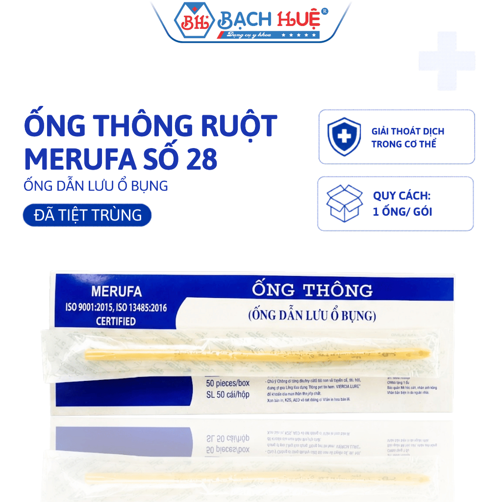 Ống Dẫn Lưu Ổ Bụng Số 28 Chất Liệu Silicon Cao Cấp – Ống Thông Ruột Ngoại Khoa Y Tế Size 28 Vô Trùng