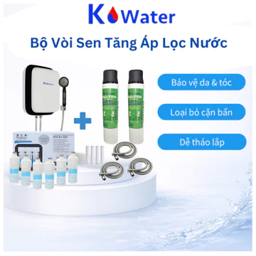 Bộ Vòi Sen Tăng Áp Lọc Nước K-Water PDD400 – Kèm Lõi Lọc Gắn Tại Vòi Sen
