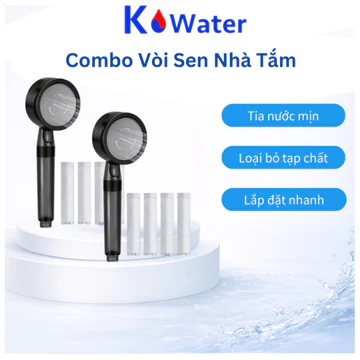 Combo 2 Vòi Sen Nhà Tắm K-Water 400S Kèm Lõi Lọc – Vòi Sen Tăng Áp Mạnh, Lọc Nước, Lọc Sạch Cặn Bẩn