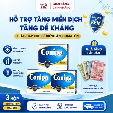 Combo 3 Hộp Kẽm Hữu Cơ Conipa Giúp Bé Ăn Ngon Tăng Cân Tăng Chiều Cao | Kẽm Hữu Cơ Cho Bé Tăng Miễn Dịch
