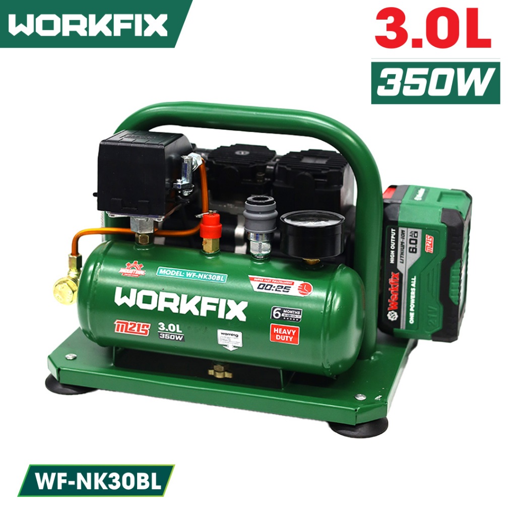 Máy Nén Khí PinWORKFIX WF-NK30BL Dung Tích 3L Chân Pin Phổ Thông M21 Công suất 350W Máy nén khí dùng pin