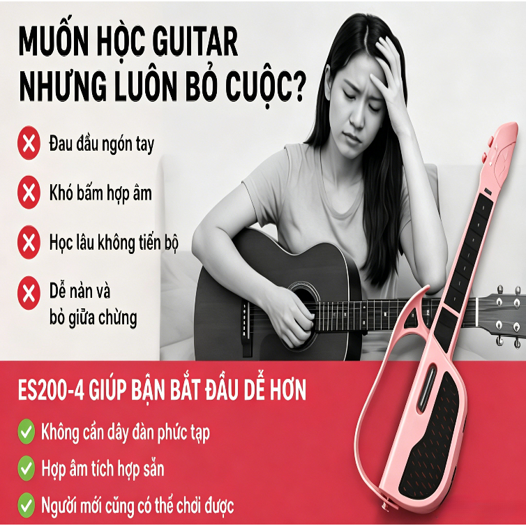 Trẻ em thông minh điện tử không dây tự động đàn guitar Gập lại đàn guitar điện Người mới bắt đầu tự động hợp âm Có đèn L