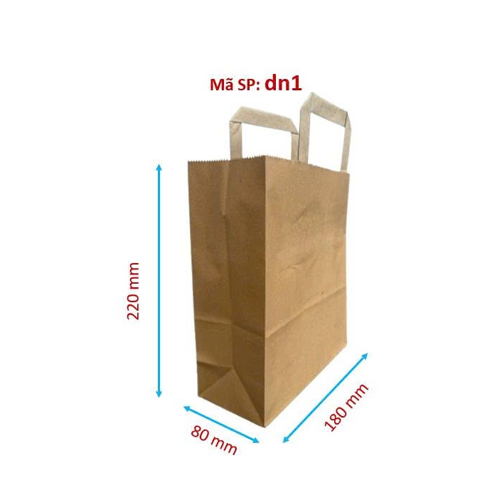 Sỉ thùng túi giấy Kraft 70gsm nâu dn1